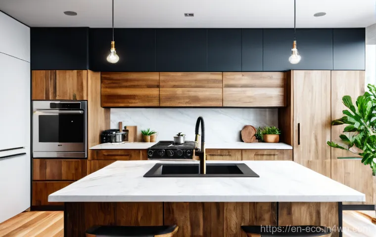 친환경 주방 도구로 줄이는 탄소 발자국 - Here are three detailed image prompts for generation: