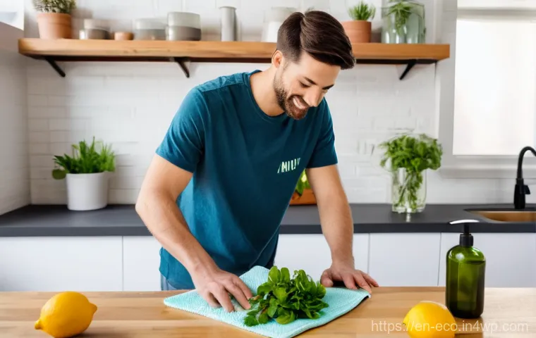 주방 도구의 친환경 트렌드 분석 - **Prompt:** A brightly lit, modern kitchen with a focus on eco-friendly tools and materials. A woman... 주방 도구의 친환경 트렌드 분석 - **Prompt:** A brightly lit, modern kitchen with a focus on eco-friendly tools and materials. A woman...