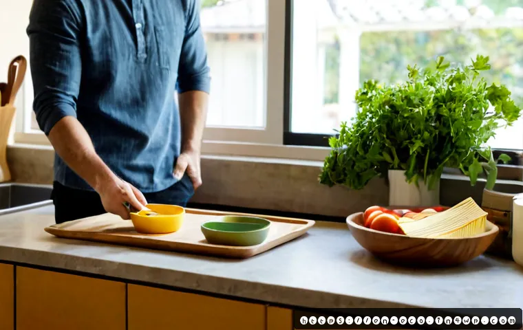 친환경 주방 도구의 효과적인 홍보 방법 - Photorealistic sustainable kitchen product marketing scene in a bright modern American home kitchen,...